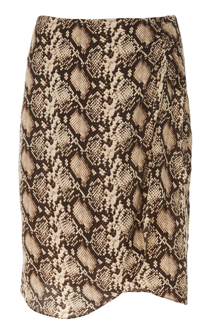 Nili Lotan Hazel Printed Silk Mini Wrap Skirt