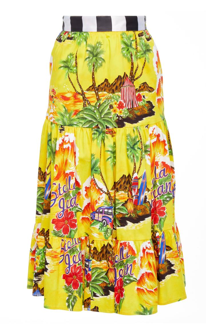 Stella Jean Tiered Hawaiian Long Skirt