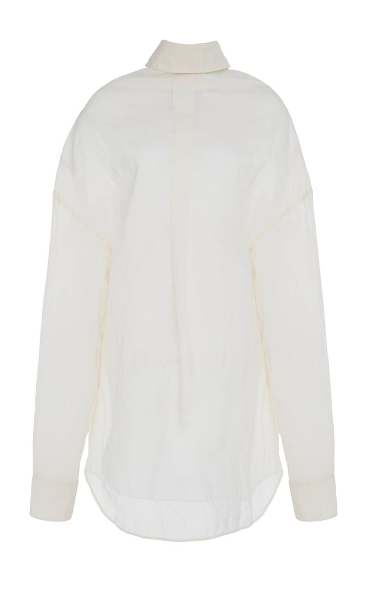 Jil Sander Genevieve Reverse Collar Cotton Shirt