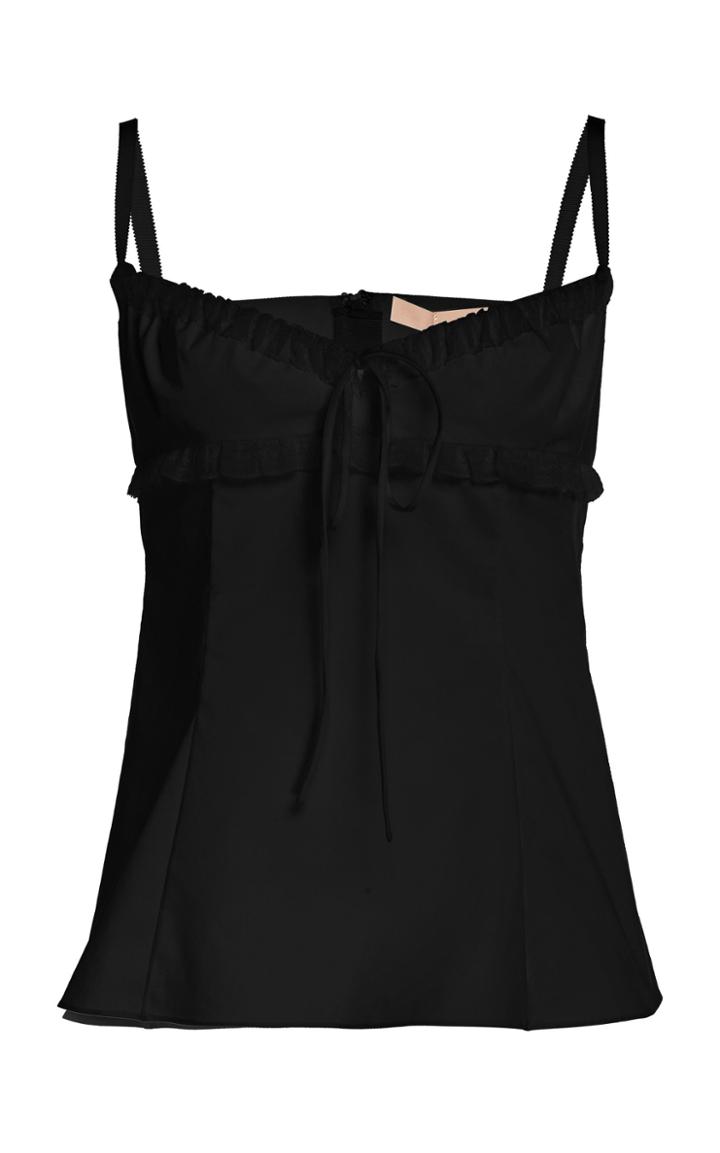 Brock Collection Ruffle-trimmed Cotton-blend Top Size: 14