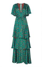 Johanna Ortiz Murmullo Del Viento Tiered Floral-print Satin Maxi Dress