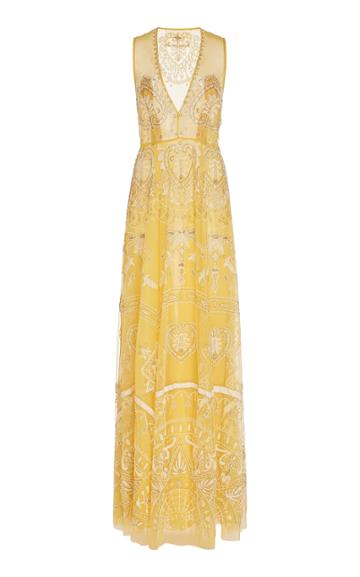 Cucculelli Shaheen Incendita A-line Embroidered Tulle Dress