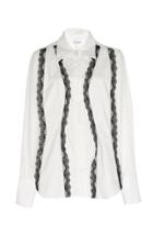 Wynn Hamlyn Curve Lace-embellished Cotton Shirt
