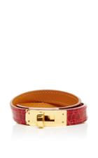 Heritage Auctions Special Collection Herms Small Bordeaux Shiny Alligator Kelly Double Tour Bracelet
