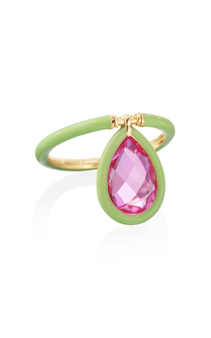 Moda Operandi Nina Runsdorf The Artist Pink Topaz And Acid Green Enamel Medium Ring