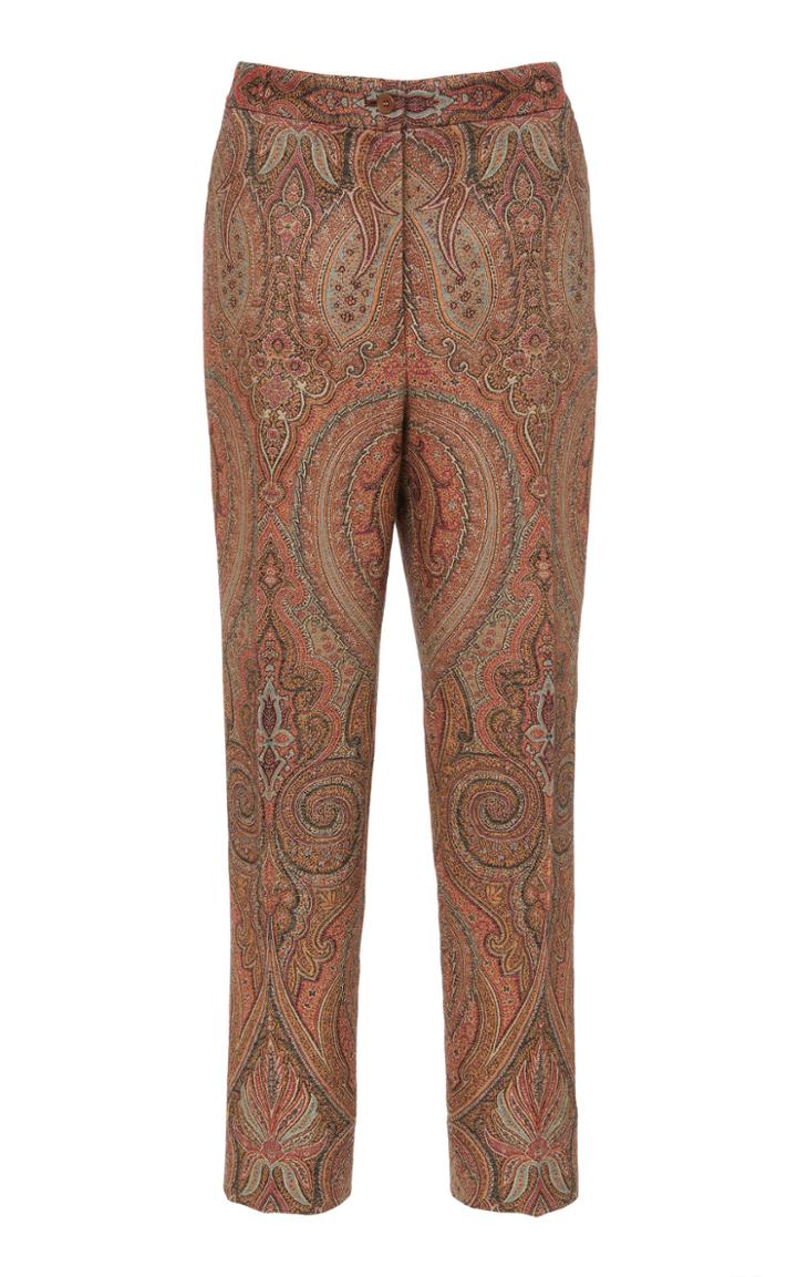 Etro Paisley Wool-silk Skinny Pants