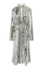 Tibi Avril Sequins Split Neck Dress