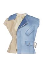 Marni Two-tone Paneled Suede And Leather Vest