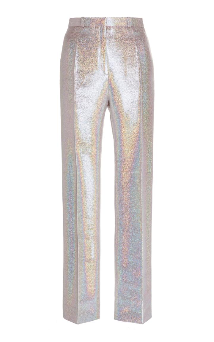 Paco Rabanne Iridescent Crepe Straight-leg Pants