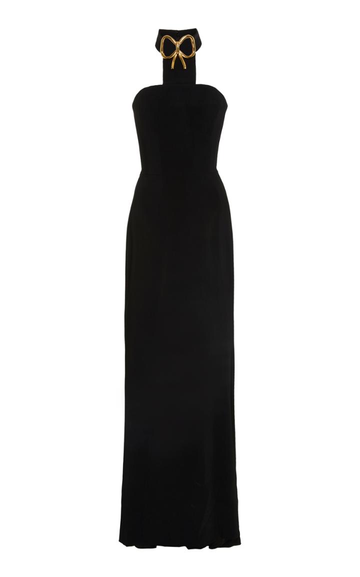 Elizabeth Kennedy Fitted Bow Neck Gown
