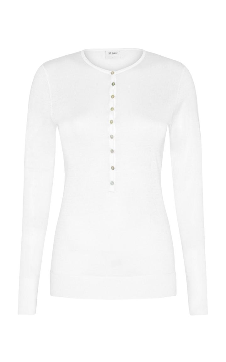 Moda Operandi St. Agni Hiro Ribbed Cotton Button-front T-shirt