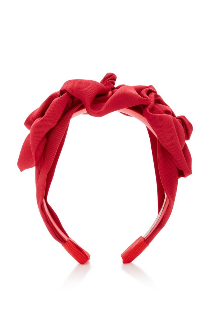 Jennifer Behr Rosette Silk-faille Headband