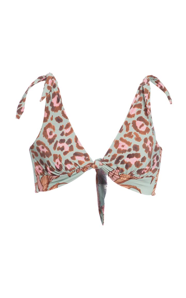 Patbo Mixed Print Knotted Bikini Top