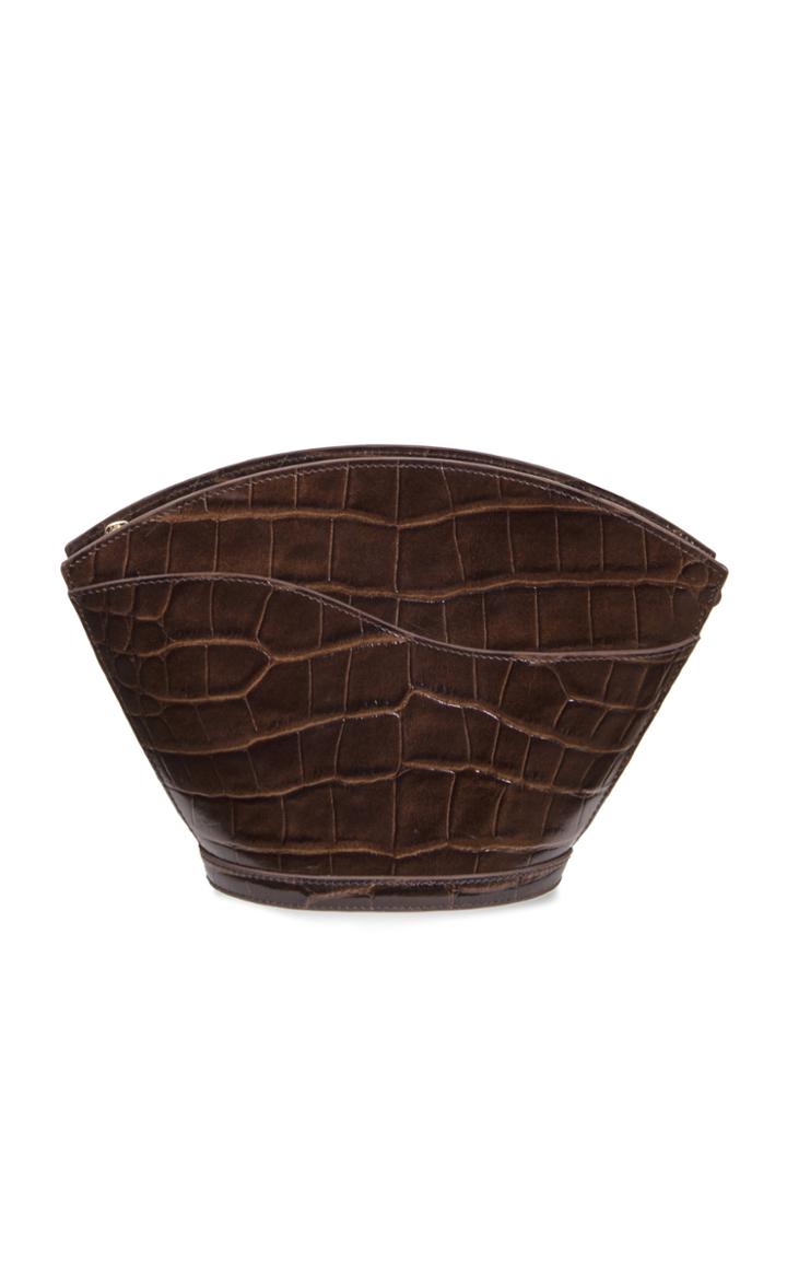 Usisi Sam Croc-effect Leather Clutch