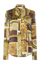 Moda Operandi Versace Fitted Patchwork Button Down Shirt