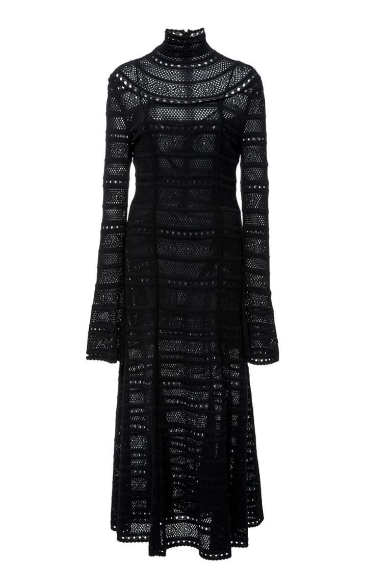 Oscar De La Renta Crochet-knit Lace Turtleneck Dress