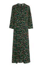 Anna Sui Carnation-print Crepe Midi Dress