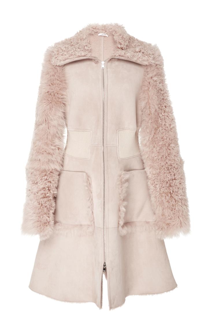 Adeam High Neck Shearling Coat