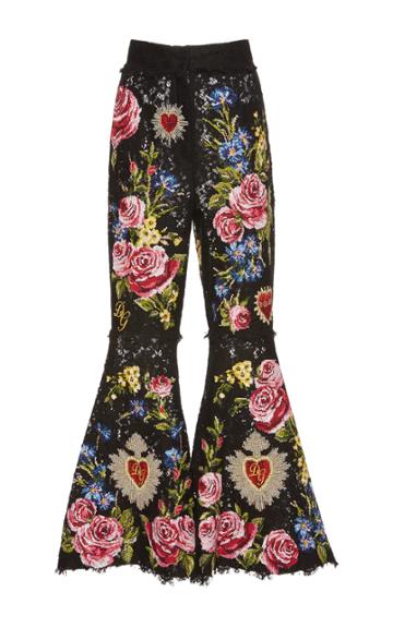 Dolce & Gabbana Cropped Floral Patchwork Lace Pants