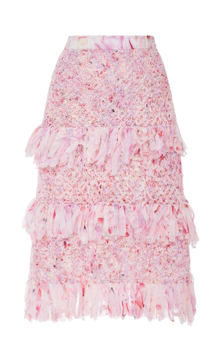 Isolda Sunrise Tiered Fringe Skirt