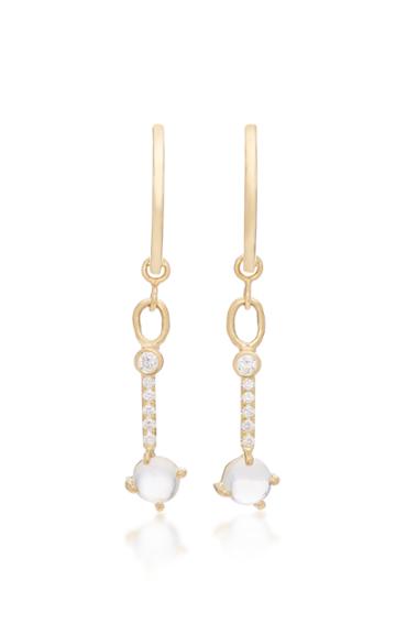 Katey Walker 18k Gold Moonstone And Diamond Hoop Earrings