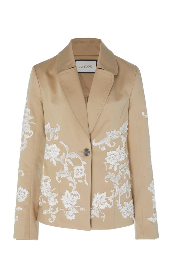 Alexis Cyrano Floral-embroidered Cotton-blend Blazer