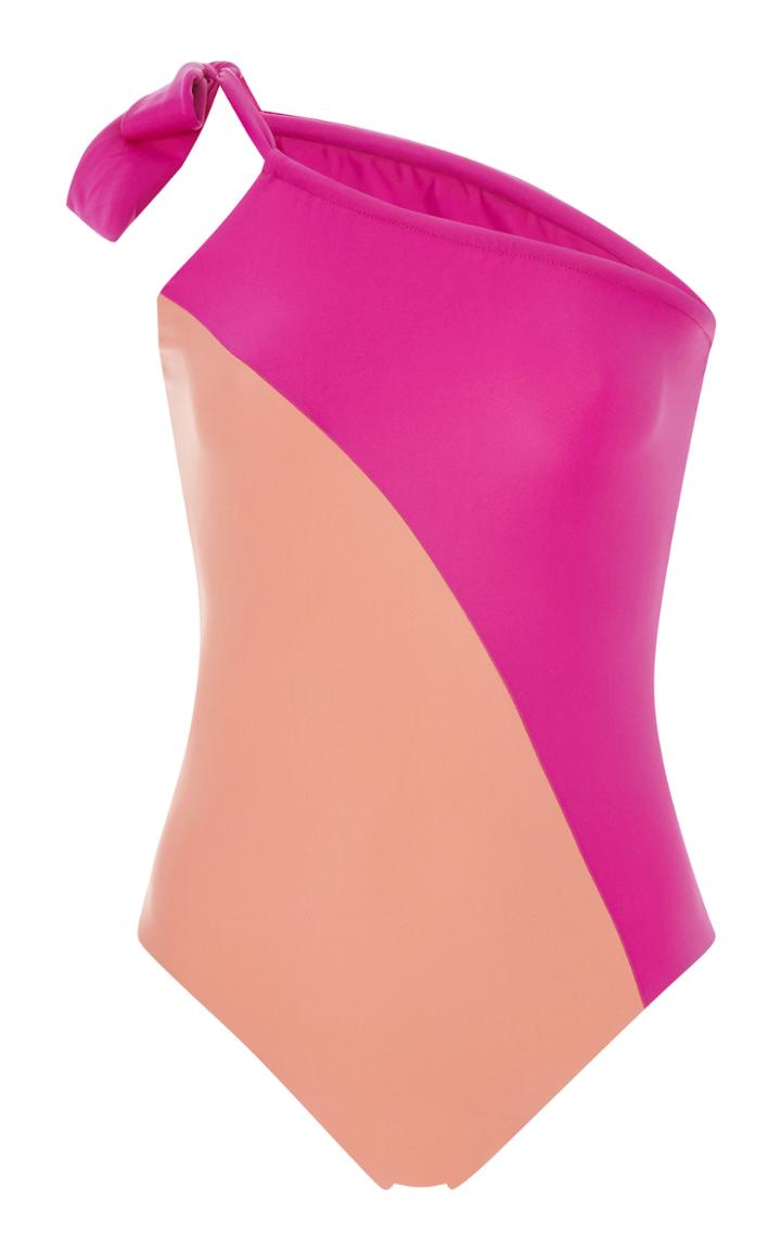 Sbastien Emilie Two-tone One-shoulder Swimsuit