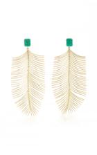 Essere Long Palm Emerald Earrings