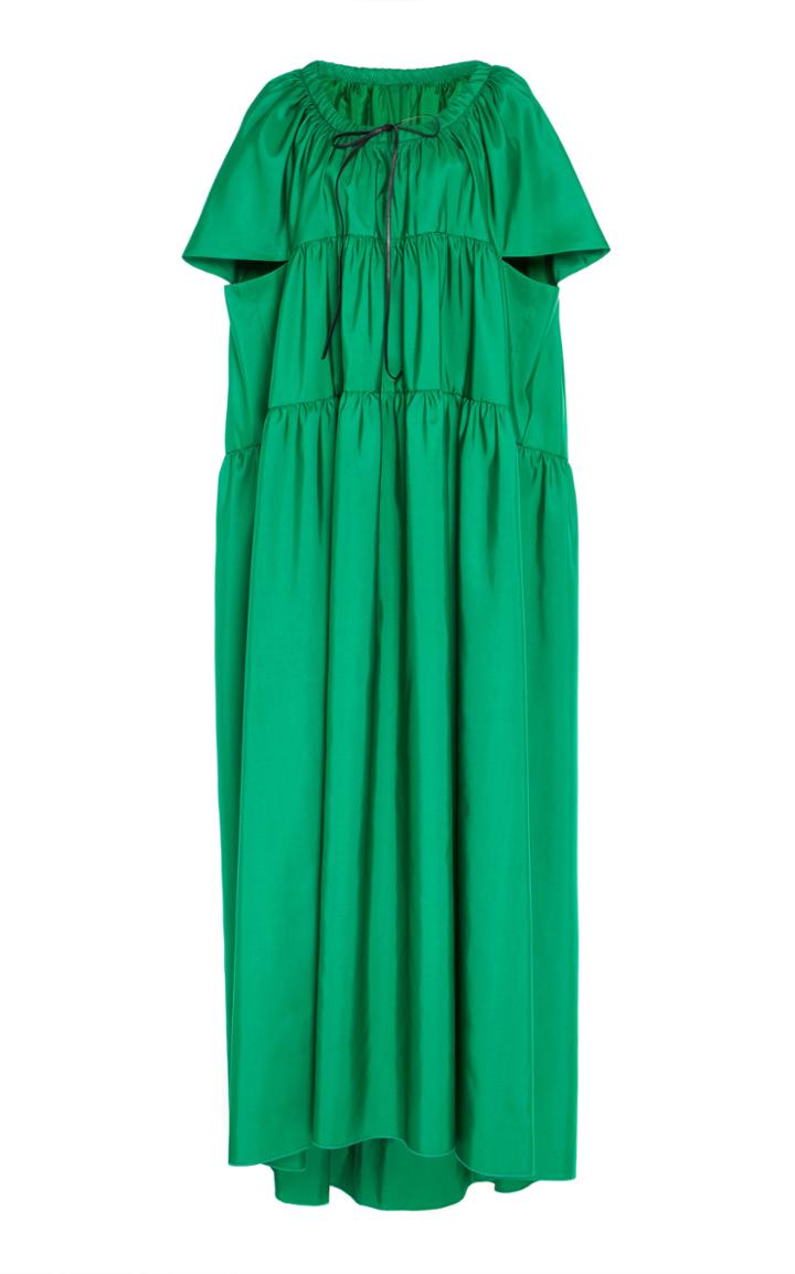 Martin Grant Short Sleeve Long Tiered Dress