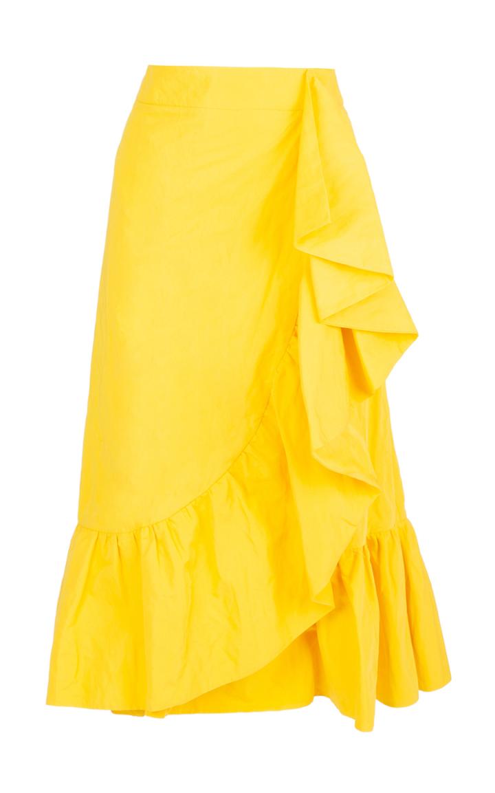 La Doublej Jazzy Ruffled Cotton Blend Skirt