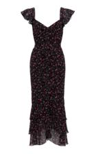 Ulyana Sergeenko Demi Couture Cap Sleeve Floral Dress
