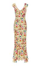 Saloni Daphne Floral-print Silk-chiffon Midi Dress
