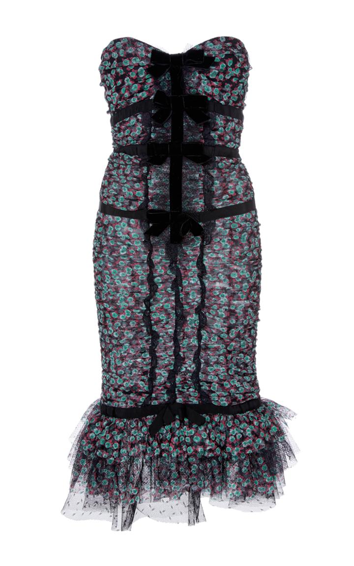 Philosophy Di Lorenzo Serafini Printed Tulle Ruffle Hem Dress