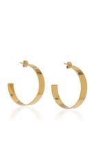 Isabel Lennse Large Plain Gold-plated Hoop Earrings