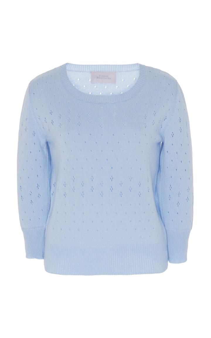 Luisa Beccaria Cropped Sleeve Sweater
