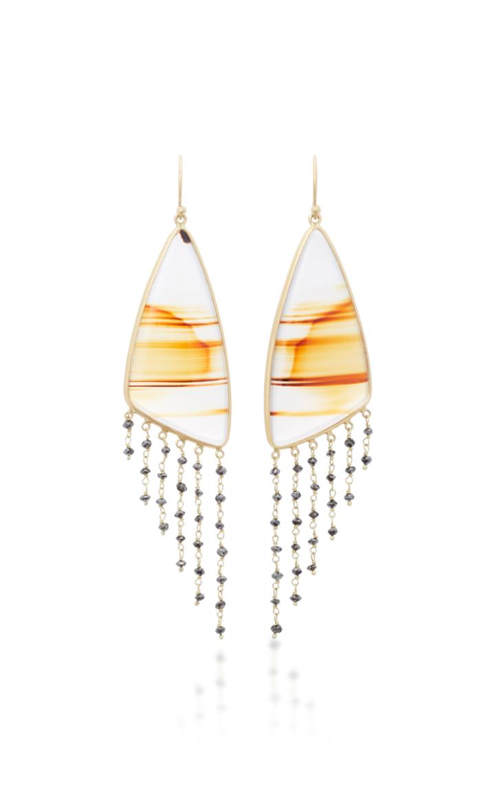 Kothari 18k Gold Agate And Diamond Earrings
