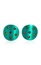 Sabbadini Green Pois Earrings With Yellow Citrine