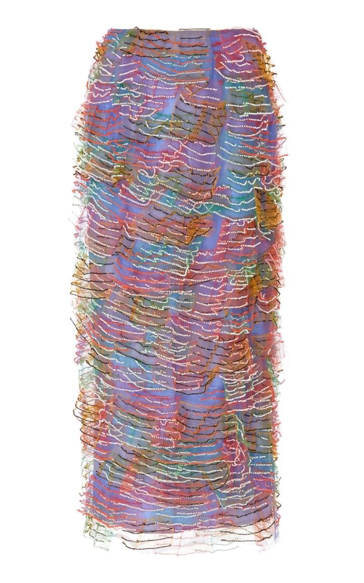 Markarian Ruffled Tulle Midi Skirt