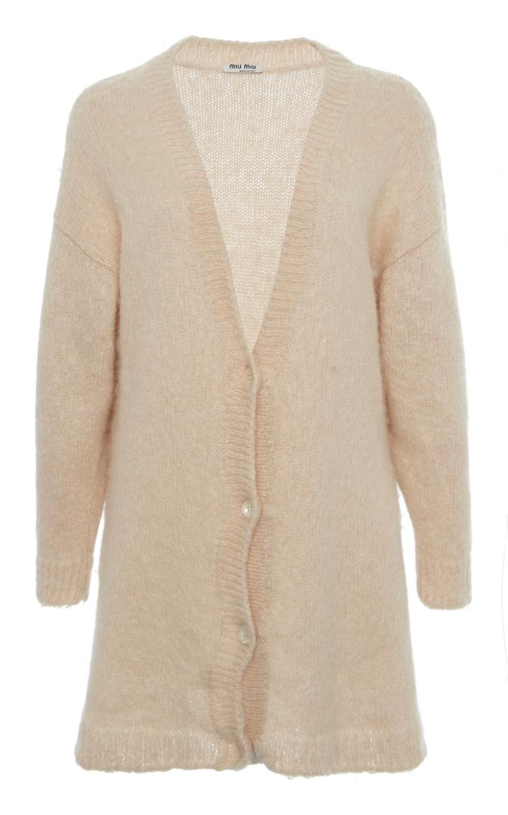 Moda Operandi Miu Miu Ribbed-knit Off-the-shoulder Top Size: 36
