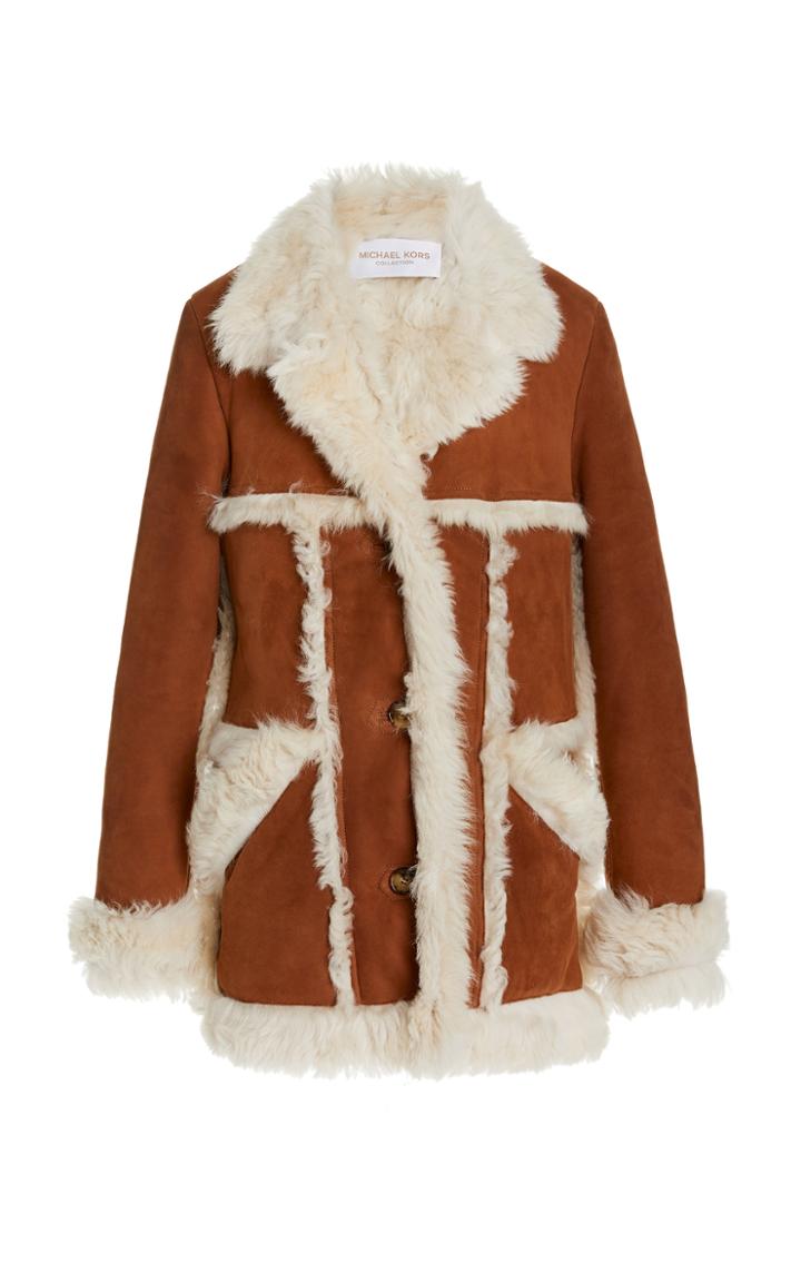 Moda Operandi Michael Kors Collection Distressed Shearling-trimmed Suede Jacket