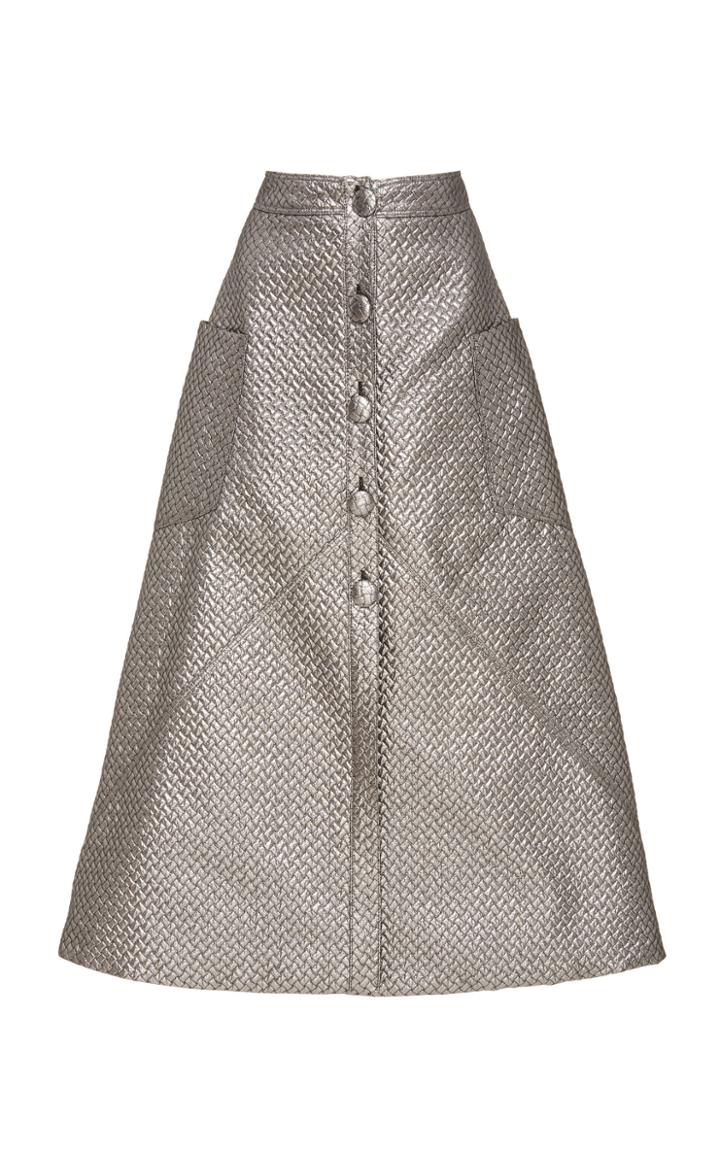 Christian Siriano Metallic Embossed Skirt
