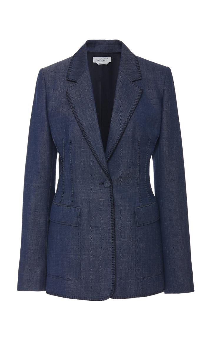 Moda Operandi Gabriela Hearst Minos Thread-embroidered Wool-blend Blazer Size: 36