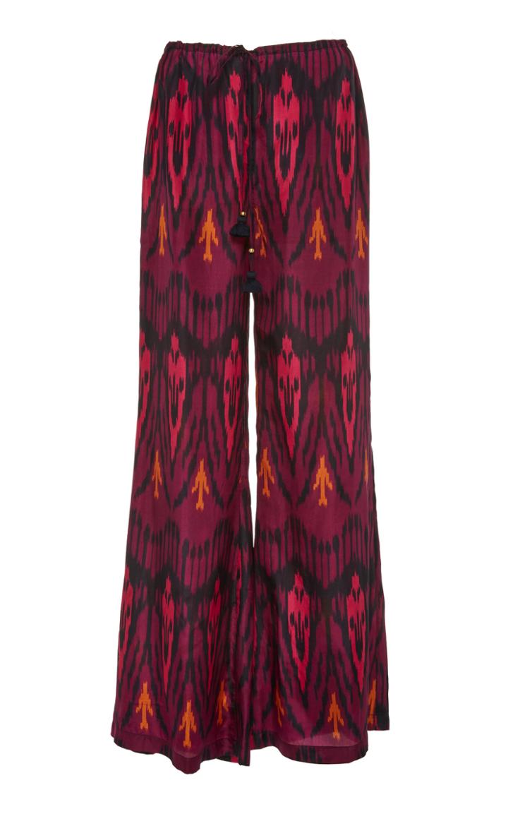 Figue Saanchi Ikat Tassel-detailed Silk Straight-leg Pants
