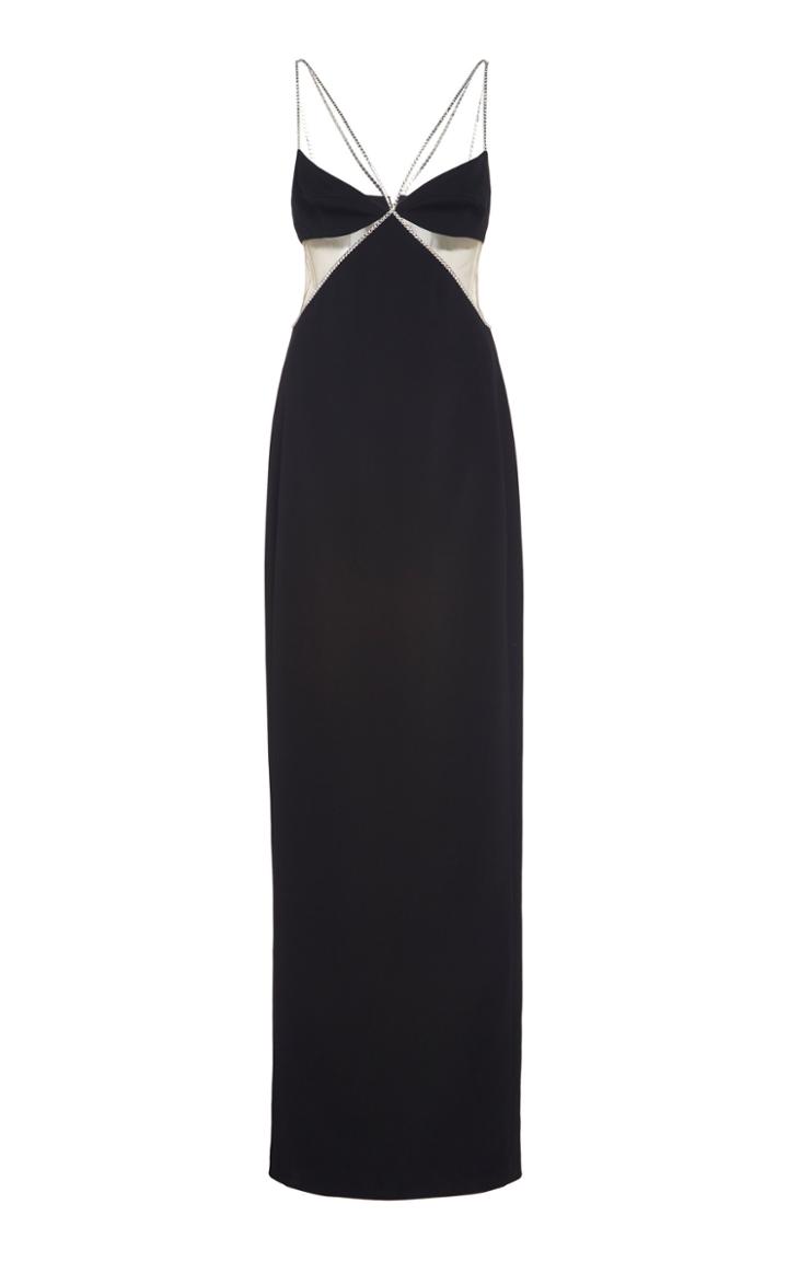 David Koma Crystal Chain-trimmed Stretch-crepe Gown Size: 8