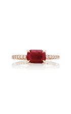 Moda Operandi Shay 18k Rose Gold Ruby Emerald Cut Ring