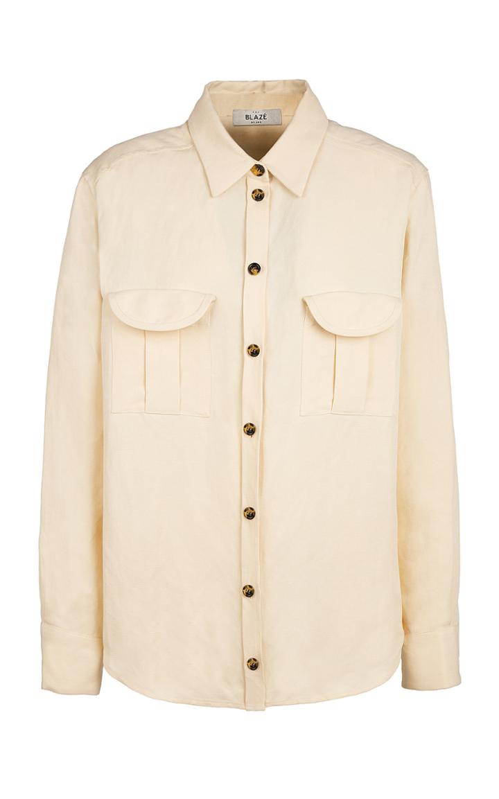 Blaz Milano Savannah Berber Button-detailed Linen Top