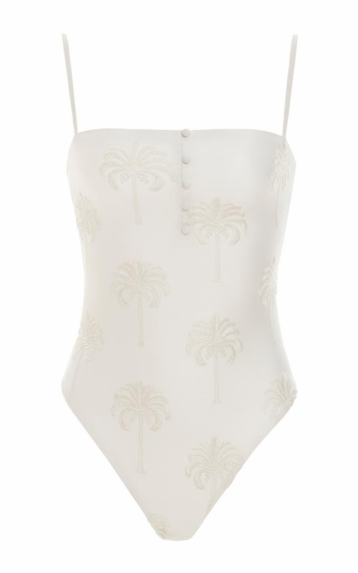 Moda Operandi Agua By Agua Bendita Durazo Bruma-jacquard Hand Embroidered One-piece