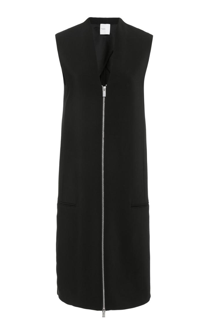 Rosetta Getty Zip-detailed Crepe Vest Midi Dress