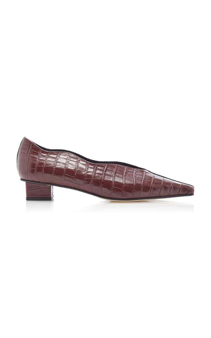 Yuul Yie Cassie Croc-embossed Leather Pumps