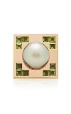 Alina Abegg Crop Circle 18k White Gold 18k Rose Gold Peridot And Pearl Ring